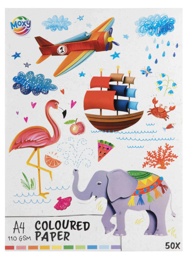 Színes Moxy kreativt pappersset 50 ark A4
