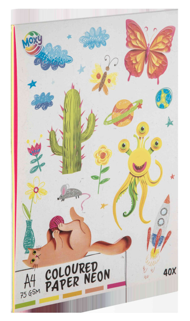 Colour Moxy neon kreativt pappersset 40 ark