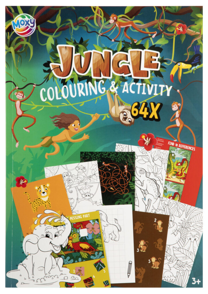 Jungle Fun Målar- och aktivitetsset, 64 sidor