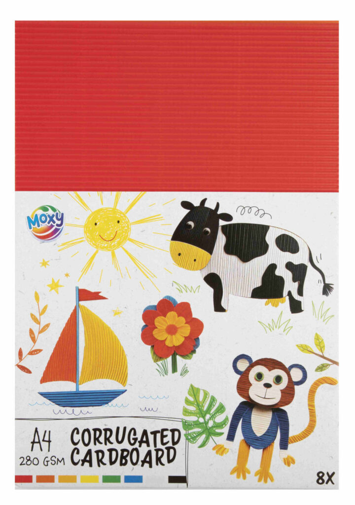 Colour Moxy kreativt korrugerat pappersset 8 ark