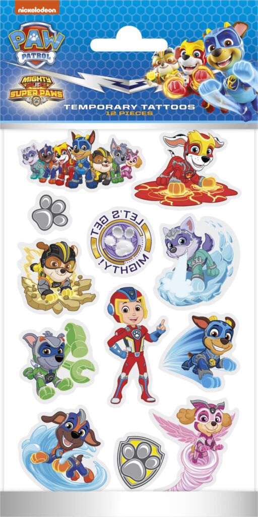 Paw Patrol Mighty Tatueringar 12 st