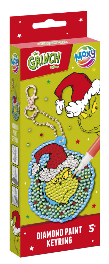 The Grinch Dr Seuss kit för att göra nyckelring med diamantpärlor
