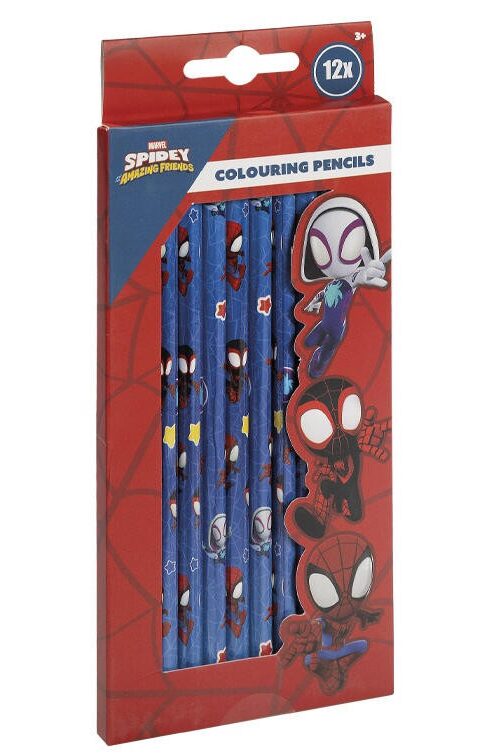 Spiderman Spidey Friends 12-pack färgpennor