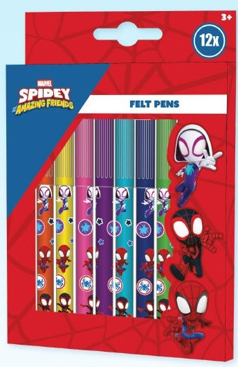 Spindelmannen Spidey Friends tuschpennor 12-pack
