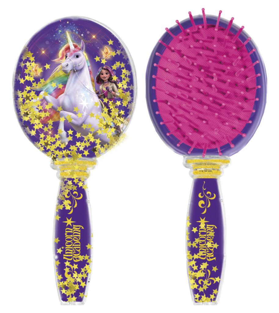 Unicorn Academy Star glansig hårborste 18 cm