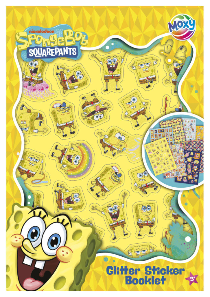 SpongeBob Smile glitterklistermärkesalbum med 8 ark