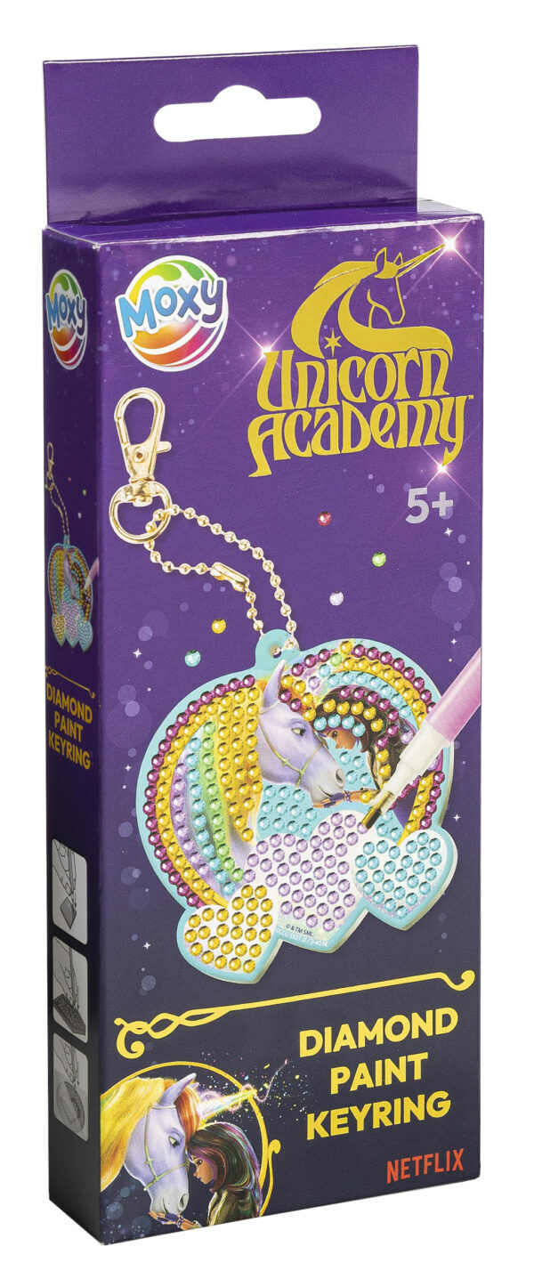 Unicorn Academy Friends diamantmålning nyckelring set