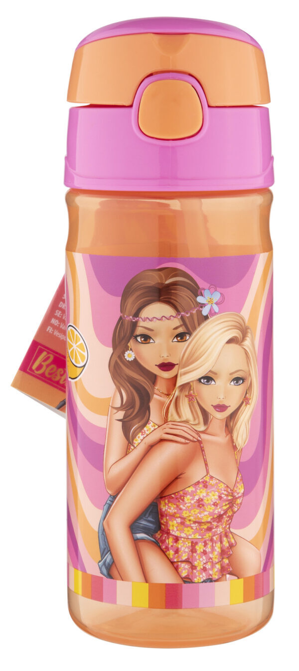 Colour Besties vattenflaska med sugrör och klämma 450 ml