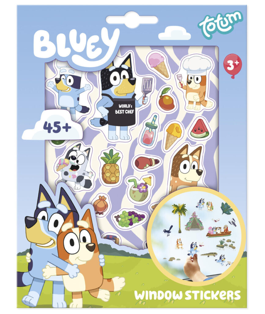 Bluey sommar fönsterdekalset