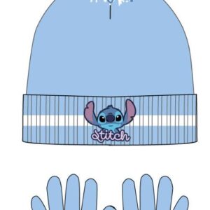 Disney Lilo and Stitch blå barnmössa och vantar set