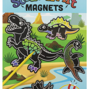 Dinosaurie scratch art-set med magnet