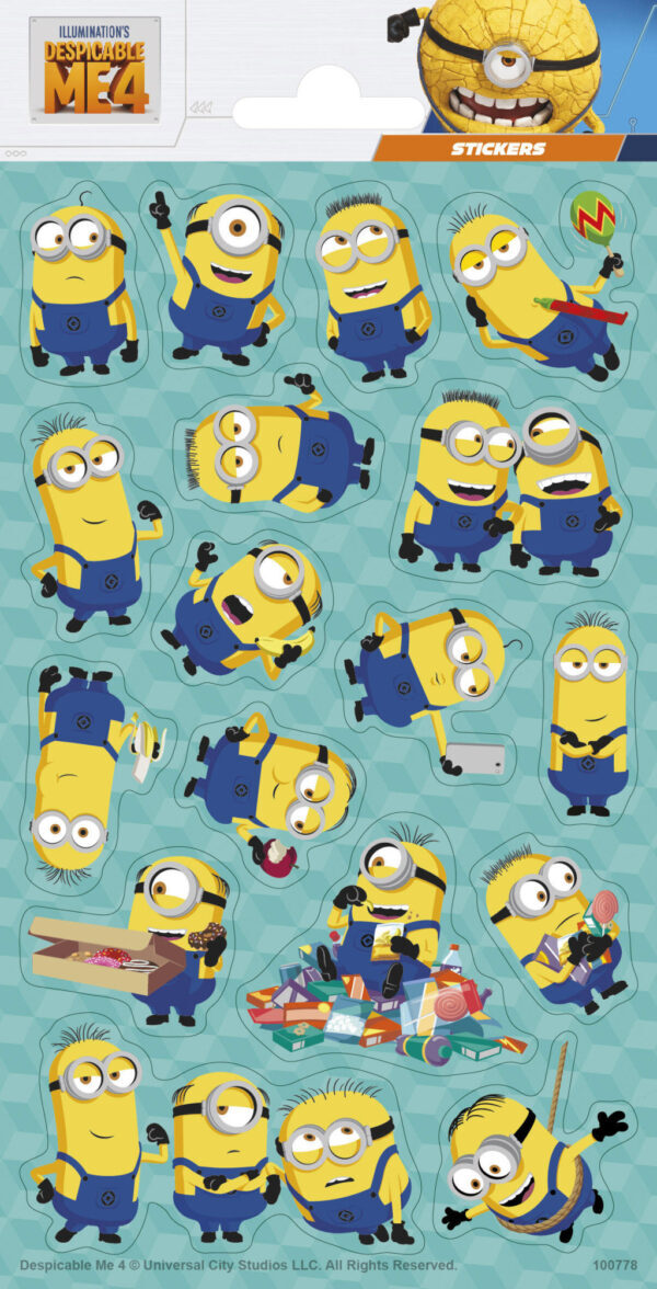 Minions galen glitterdekal