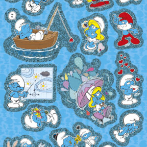 Smurfarna folieklistermärke 20x10 cm