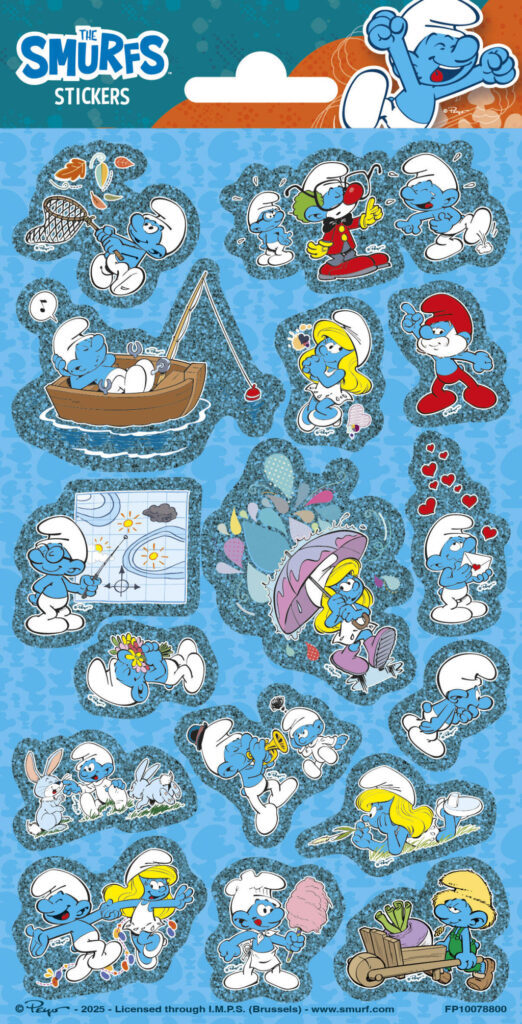 Smurfarna folieklistermärke 20x10 cm