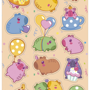 Capybara ballongklistermärke