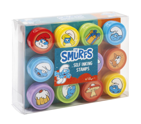 Smurfarna glatt 12-delat stämpelset