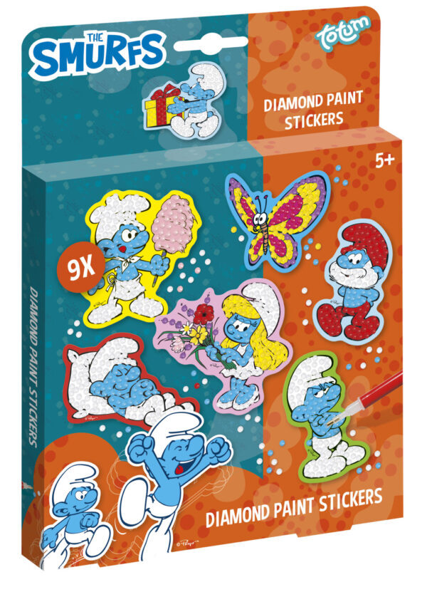 Smurfarna Happy set med 9 diamantklistermärken