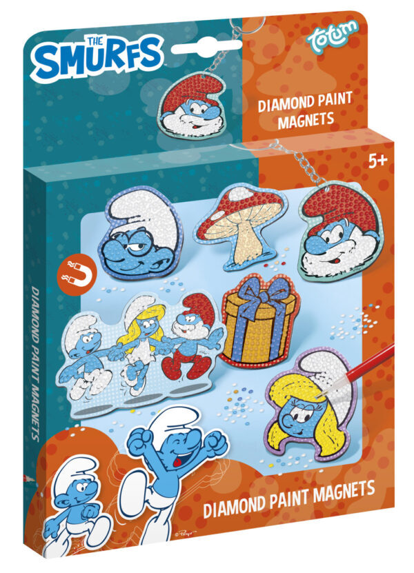 Smurfarna magnetiskt pärlset med diamantpärlor 25x18 cm
