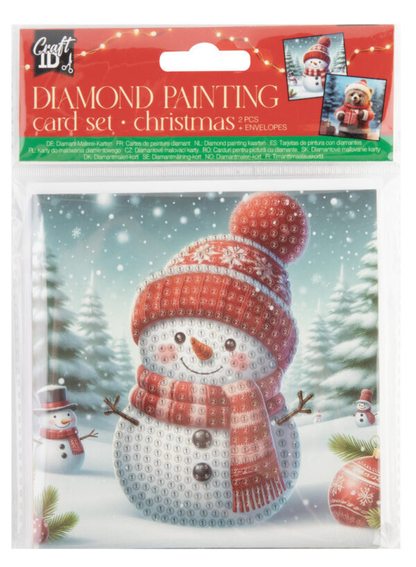 Jul Snögubbe diamantkonst 2-delat kortset med kuvert