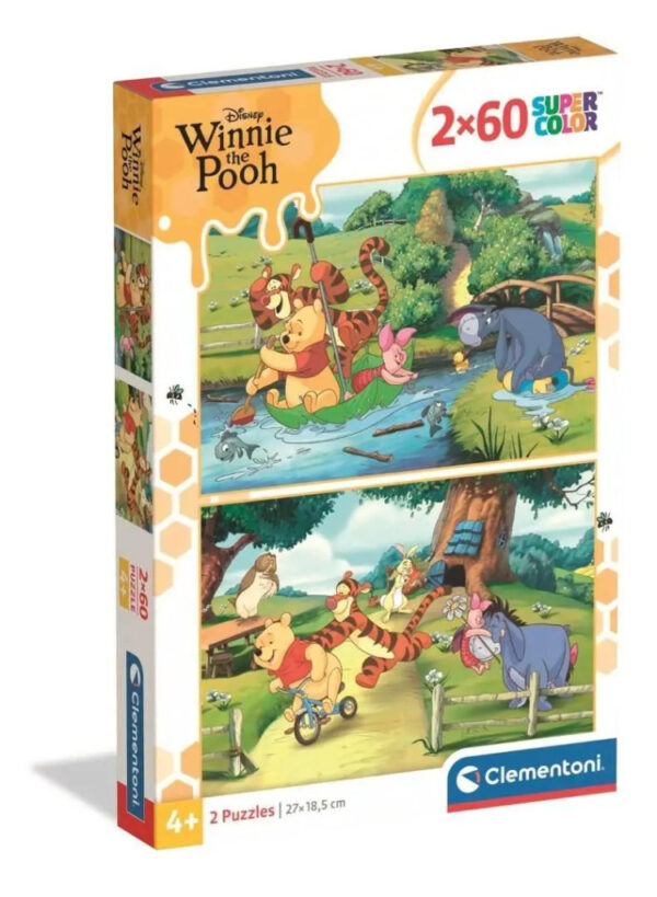 Disney Nalle Puh Rolig Dag 2x60 bitars Clementoni pussel