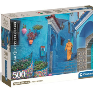 Cities Blue Street of Chefchaouen Marocko 500-bitars pussel Clementoni