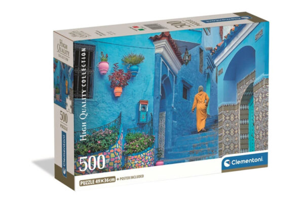 Cities Blue Street of Chefchaouen Marocko 500-bitars pussel Clementoni