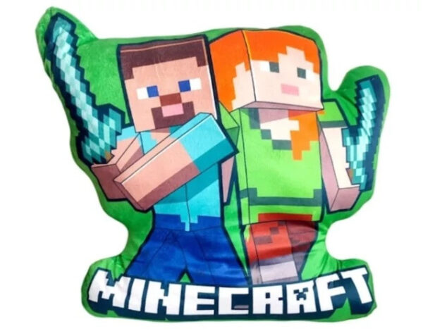 Minecraft Duo 3D-formad dekorationskudde 40 cm
