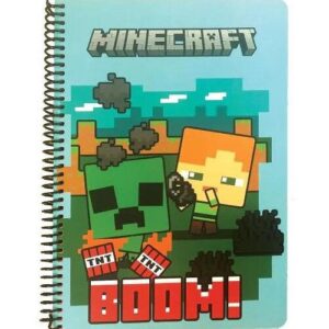 Minecraft Boom B5 Linjerad Spiralanteckningsbok med 70 blad