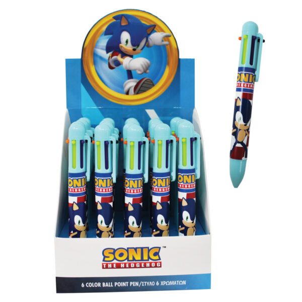 Sonic the Hedgehog penna med 6 färger
