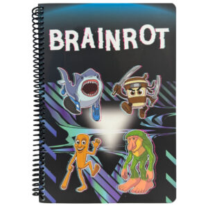 Brainrot Dark B5 linjerad spiralanteckningsbok 70 blad