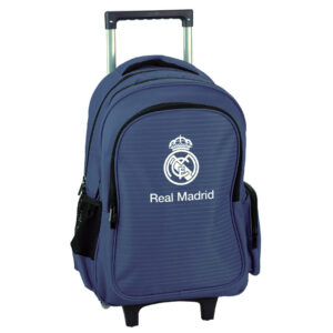 Real Madrid blå rullande skolväska, 46 cm