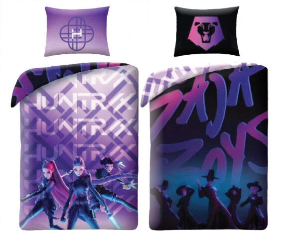 K-pop Demon Hunters Enemies vändbart påslakanset 140×200 cm, 70×90 cm microfiber