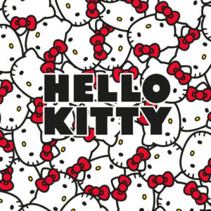 Hello Kitty badhandduk med röda rosetter 70x140 cm