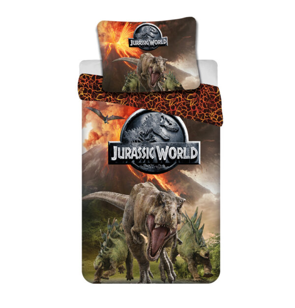 Jurassic World Volcano påslakan i mikrofiber 140×200 cm, 70×90 cm