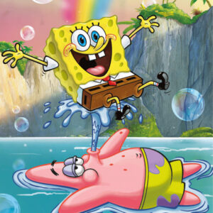 SpongeBob Tropical Duo badhandduk, strandhandduk 70x140 cm