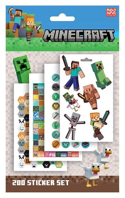 Minecraft Fight klistermärkesalbum 200 st