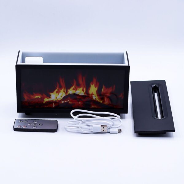 Doftspridare med Flammeffekt och Fågelljud - Svart USB - Färgbyte