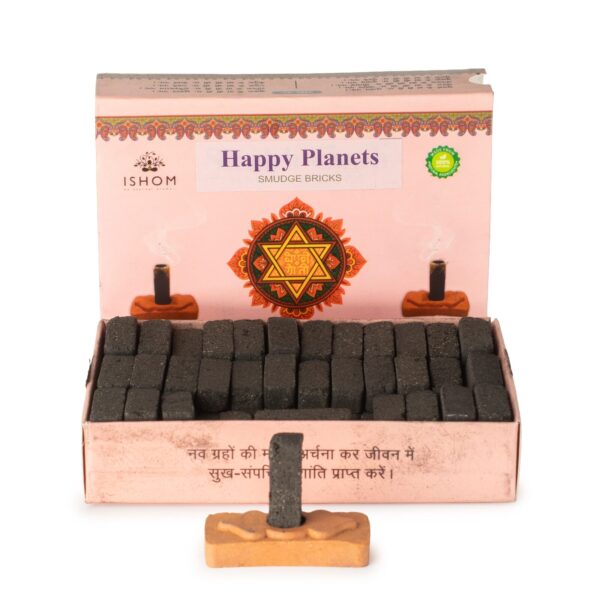Förpackning med 104 naturliga rökelseblockar och brännare - Happy Planets - Ritual Bricks