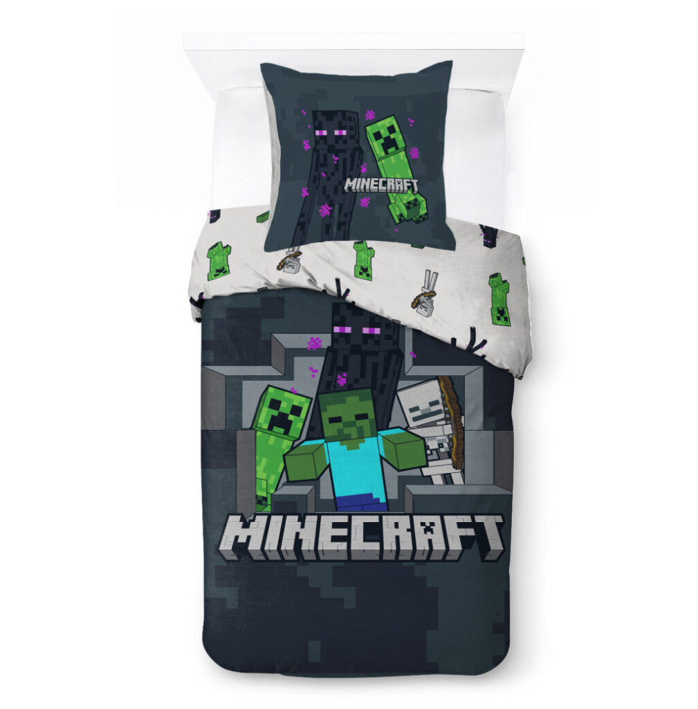 Minecraft Last Block Standing påslakanset 140×200 cm, 70×90 cm