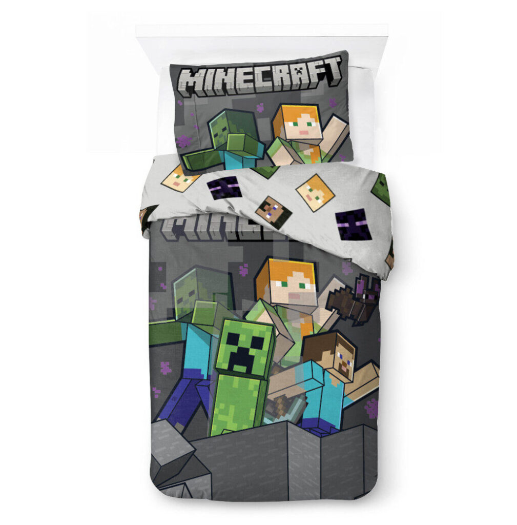 Minecraft Mob Fushion Mayhem påslakanset 140×200 cm, 70×90 cm
