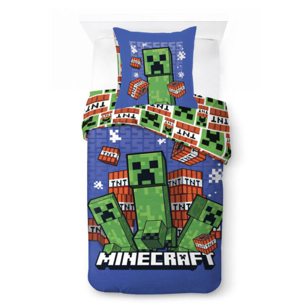 Minecraft Survive the Spiral påslakanset 140×200 cm, 70×90 cm