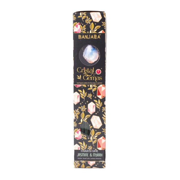 Banjara Cristal Gemas Rökelsepinnar – Månsten, Jasmin & Myrra