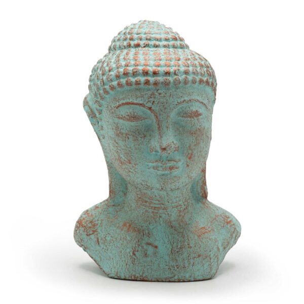 Buddhahuvud i Lugn - Grön Koppar