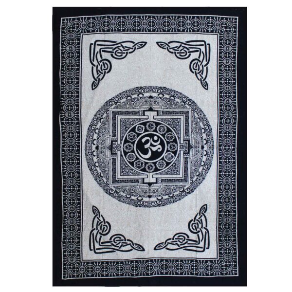 Enkelt Bomullsöverkast + Väggdekoration - Mono - OM Mandala