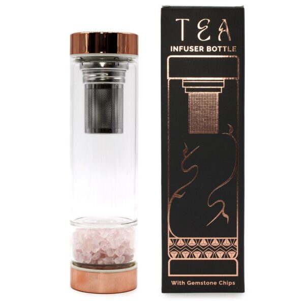 Teinfusionsflaska med Kristaller - Roséguld - Rosenkvarts