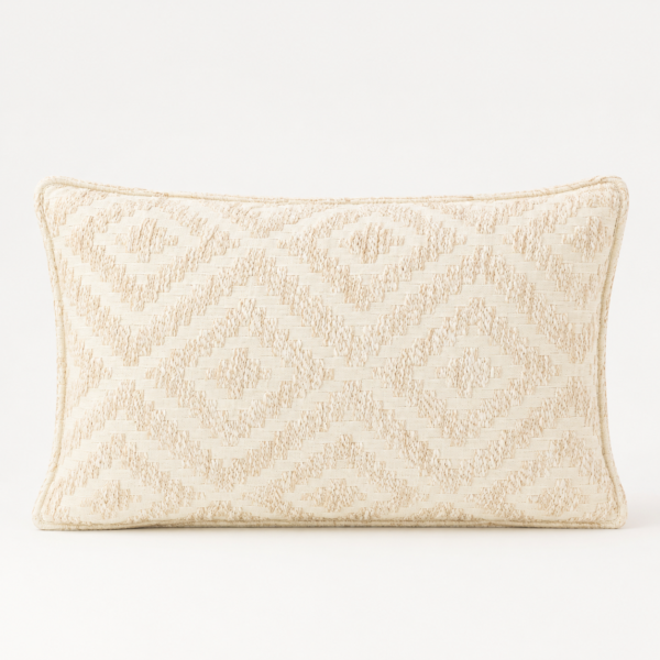 Klassiskt kuddfodral - Neutral Geo Creme - 30x50cm - Lumber Style - 2-pack