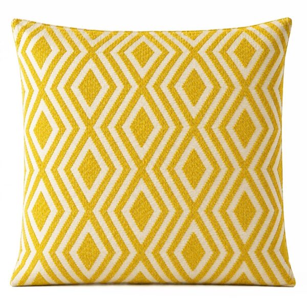 Klassiskt kuddfodral - senapsgula diamanter - 60x60cm - Jumbo-stil - 2-pack