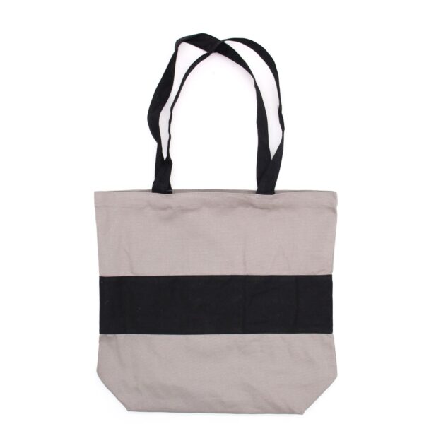 Tvåfärgad Kasse i Bomull - 38x42x12cm - Grå & Svart
