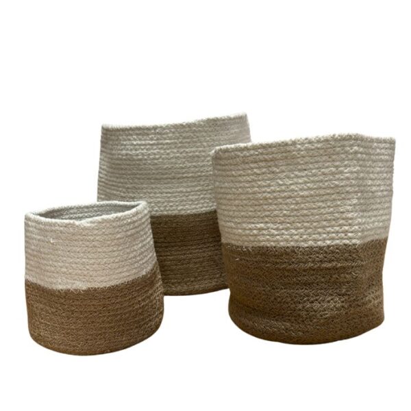 Bomull/Juterep Förvaringskorg Liten 15x15 cm - Vit