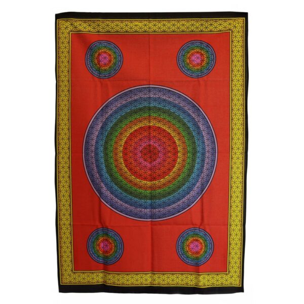 Väggdekoration i Bomull (70x110cm) - Fem Livets Blommor